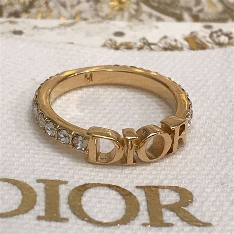 dior ring goud met klaver en steentjes|Ringen .